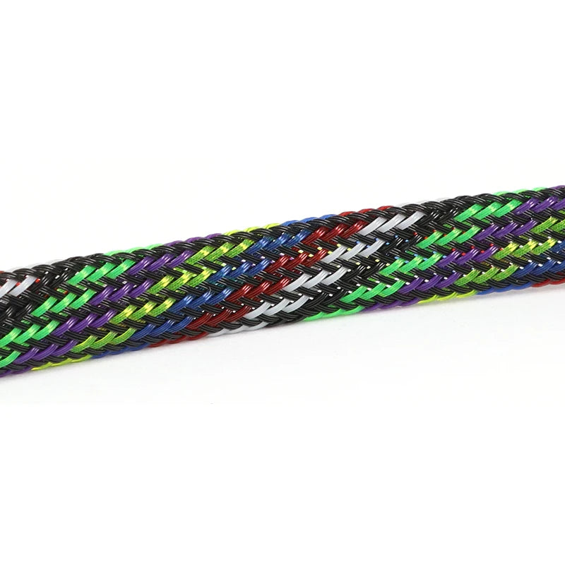 5M Multicolor PET Insulated Braid Sleeving 2mm - 40mm Expandable Wire Cable Sheath Flame-retardant Nylon Braided Mesh Tube DIY