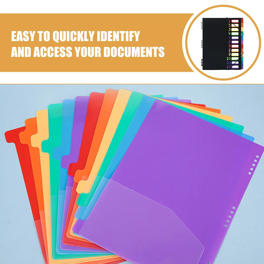 24 Pockets File Folder Organizer A4 Plastic Expanding Accordion Document Folder Elastic Band Closure Office School Home Filing