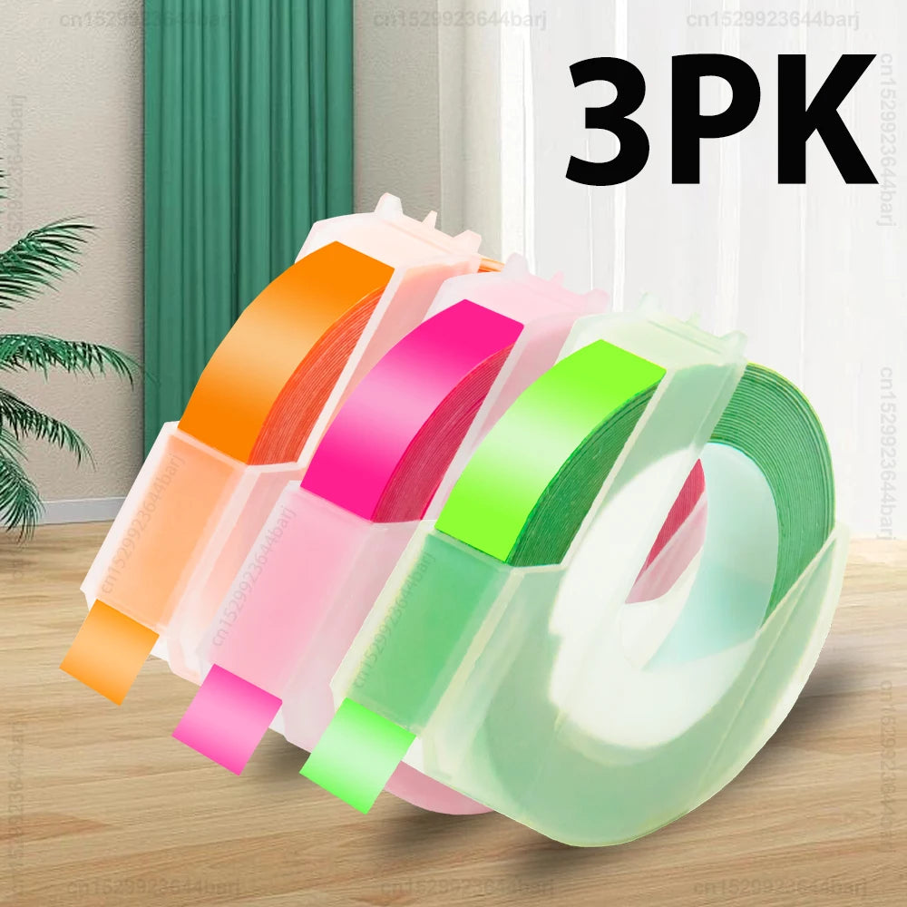 Motex E101 Portable 3D Embossing Label Printer Similar as B90 Dymo 12965 1610 Manual Label Maker DIY Adhesive Dymo 3D Label Tape