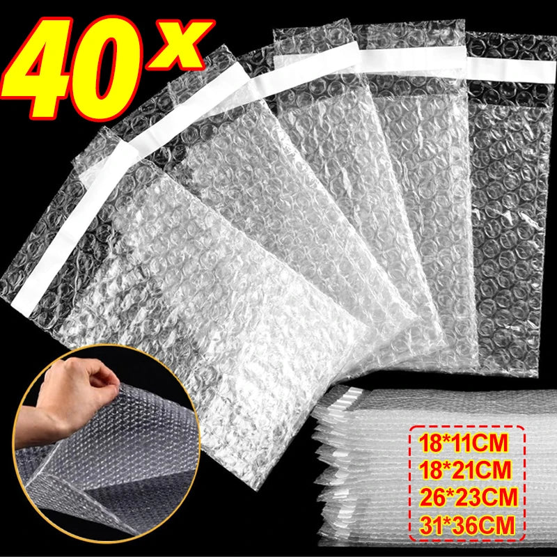 Self-sealing Plastic Shockproof Shipping Bag Self-adhesive Transparent Bubble Mailers  Bubble Foam Packing Bags Cushioning Bag