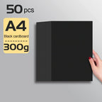 20-100 Sheets Black Paper for Drawing Diy Crafts Decorative Packaging 180/230/300gsm/m² Thickened Paper Cardboard Sketch Pad
