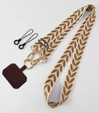 Adjustable Crossbody Long Mobile Phone Lanyard Wide Cloth Neckband Strap Rope Women's Pearl Hanging Ornaments Anti-Lost Lanyard