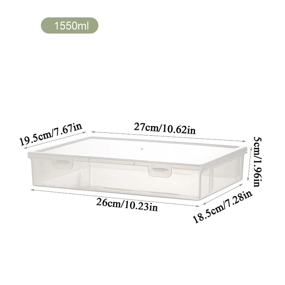 Plastic Document Organizer Organized Clear Square Shape Storage Box Organizing Box With Buckles Certificate File Storage Case