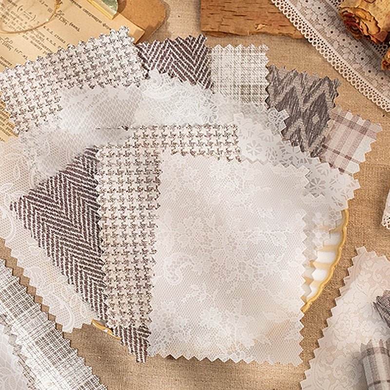 Mr.Paper 20Pcs/Pack Weave Dream Echo Series Card Stock Material Paper Vintage Plaid & Lace for Journal Scrapbook DIY Background
