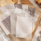 Mr.Paper 20Pcs/Pack Weave Dream Echo Series Card Stock Material Paper Vintage Plaid & Lace for Journal Scrapbook DIY Background
