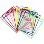 Reusable File Dry Erasable Pockets with Erasable Pen Kids Transparent  Pocket A4 Letter Hanging PET File for Teaching Supplies