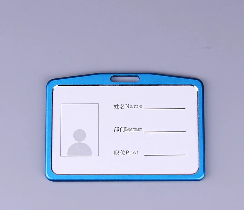 Office Metal Work Identity Badge ID Card Holder Aluminium Alloy Employee Name Cover Business Case Credit Card Holder Wallet
