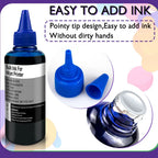 CRTBOTW Refill Dye Ink Kit For Canon HP Epson Brother Printer & Cartridge CISS Ink and refillable Compatible dye ink Eco tank