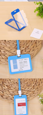 Lanyard Card Covers Women Men Work Permit Holder Credit Card Holder Neck Strap Students Kids Bus Cards Case ID Card Holder