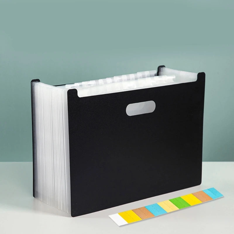 A4 Accordion Folder Clear Index Labels Expanding Document Folder File Organizer Desk Management for Office File Cabinet H3CA