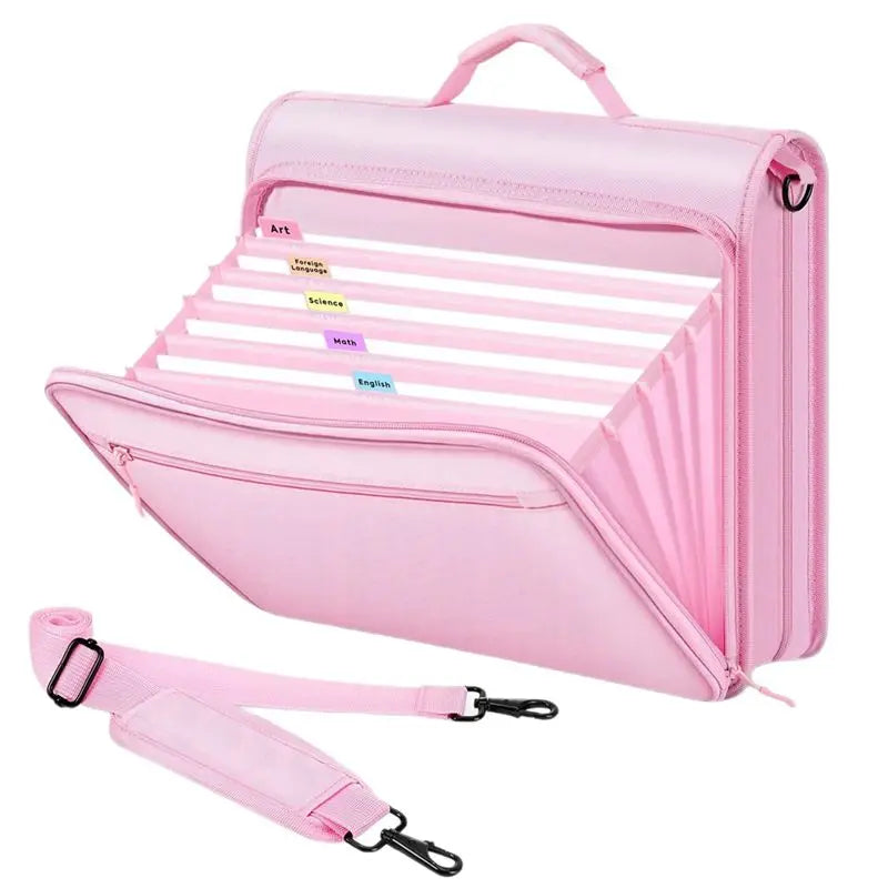 Zipper Binder,2 Inch 3 Ring Multi-Pocket, 500 Sheet Capacity 5 Tab Expanding File Folder, Zipper Bag Included-AU41