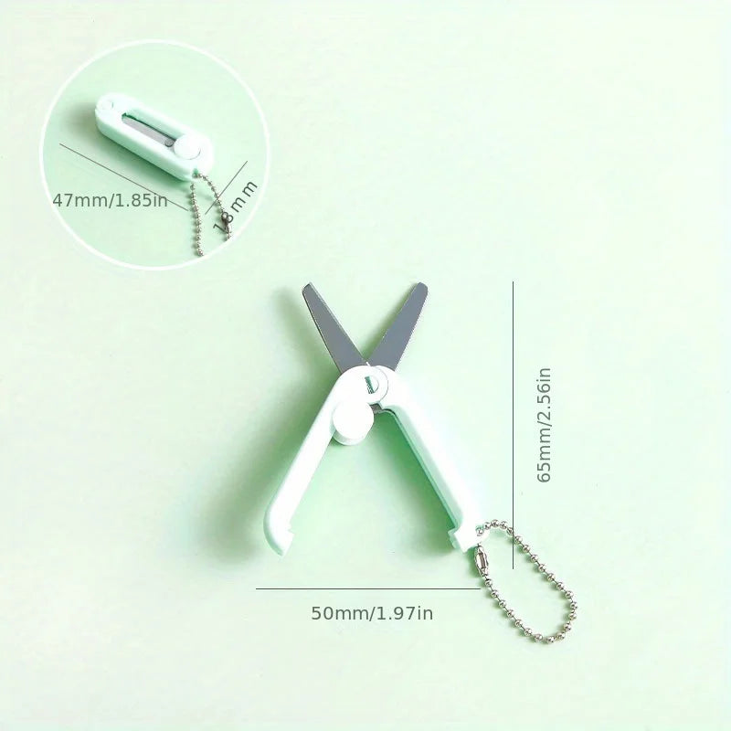 1pc Mini Portable Folding Scissors Creative In Pastel Colors Stainless Steel Paper Cutting Art Projects Office School Supplies
