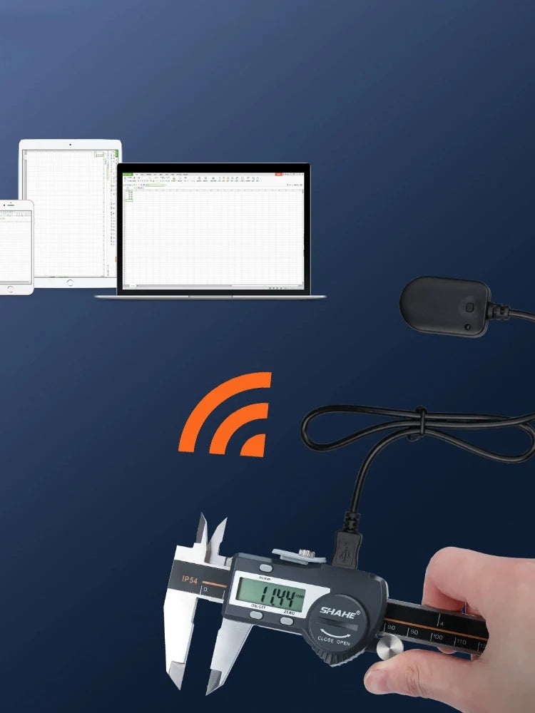 Built-in Bluetooth Digital Caliper for Wireless Transmission Electronic Caliper for Measuring Outer Diameter Inner Diameter 150m