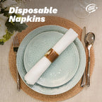 JINYUDOME Premium Soft White Dinner Napkins 7.87x15.75in Linen-Feel Disposable Prefolded for Wedding Party Events