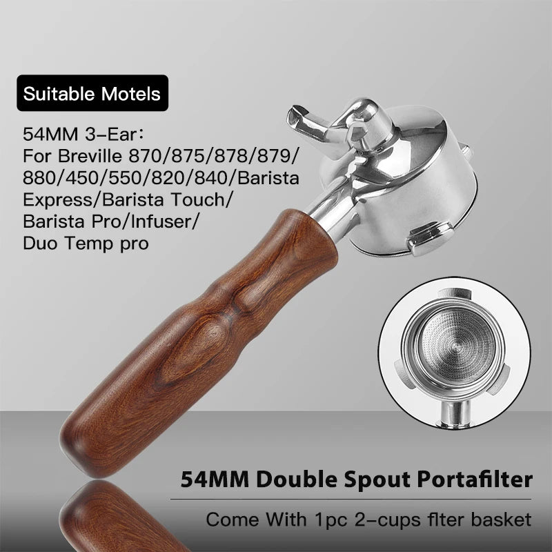 54mm Coffee Bottomless Portafilter Naked for Breville Sage 870 878 880 Barista Express Machine Barista Tool Espresso Accessories