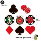 Casino Party Supplies for Men/Adults Poker Paper Plates Cups Napkins Straws for Poker Night Las Vegas Party Decorations