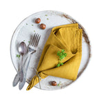 High Quality 100% Linen Napkins Restaurant Wedding Dinner Solid Color Cloth Pure Linen Classical Custom Home Table Napkin