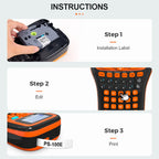 PS100E Portable Wireless Label Printer TZeFX231 Industrial Label Maker Compatible for Brother P-touch Label Maker TZe231 Tapes