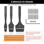 WUTA 3G Leather Punches Head Replaceable Pricking Iron Removable Diamond Olive Round Hole French Style Chisel DIY Craft Tools