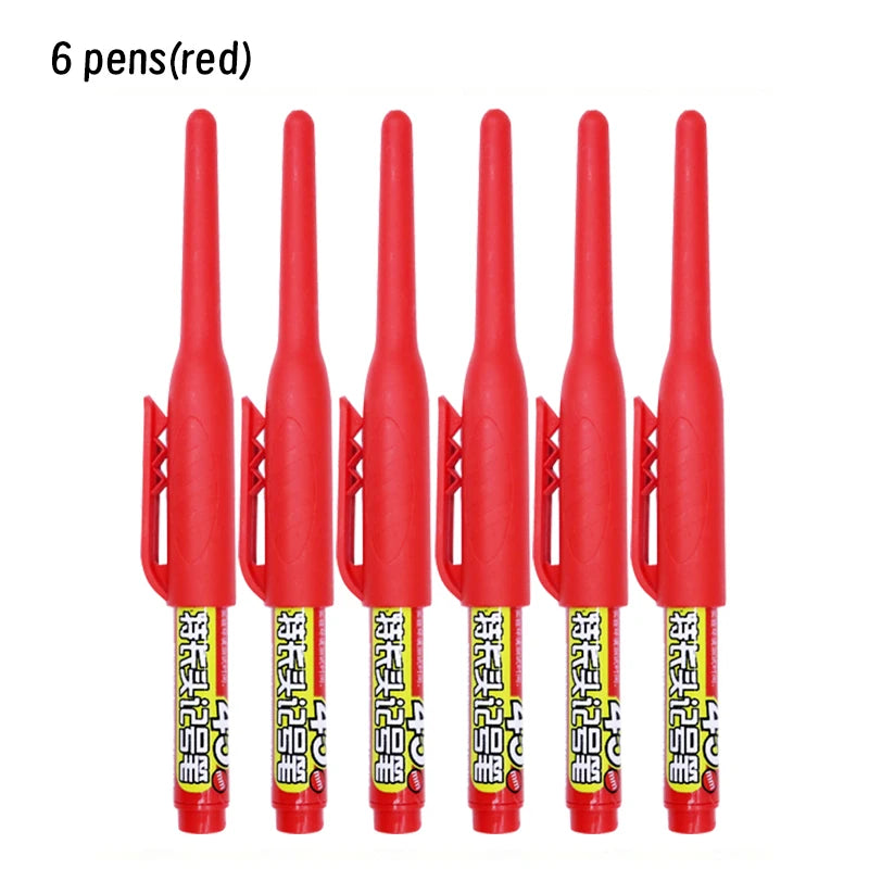 Lot 45mm Waterproof Long Head Nib Deep Hole Markers Pen Tile Carpenter Pen Multi-purpose for Woodworking Black/Blue/Red Ink