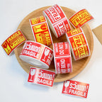250pcs Fragile Stickers Roll Fragile or Bend Handle with Care 2.5cm*4.5cm Shipping Label Packaging Remind Label Thank You Sticke