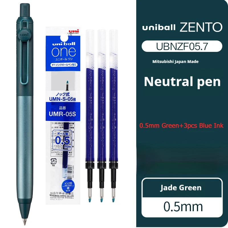 Japanese uni-ball ZENTO Gel Ink Pen Limited Flow Model Metal Push Ultra-Smooth Writing 0.38/0.5mm Signing for Students Business