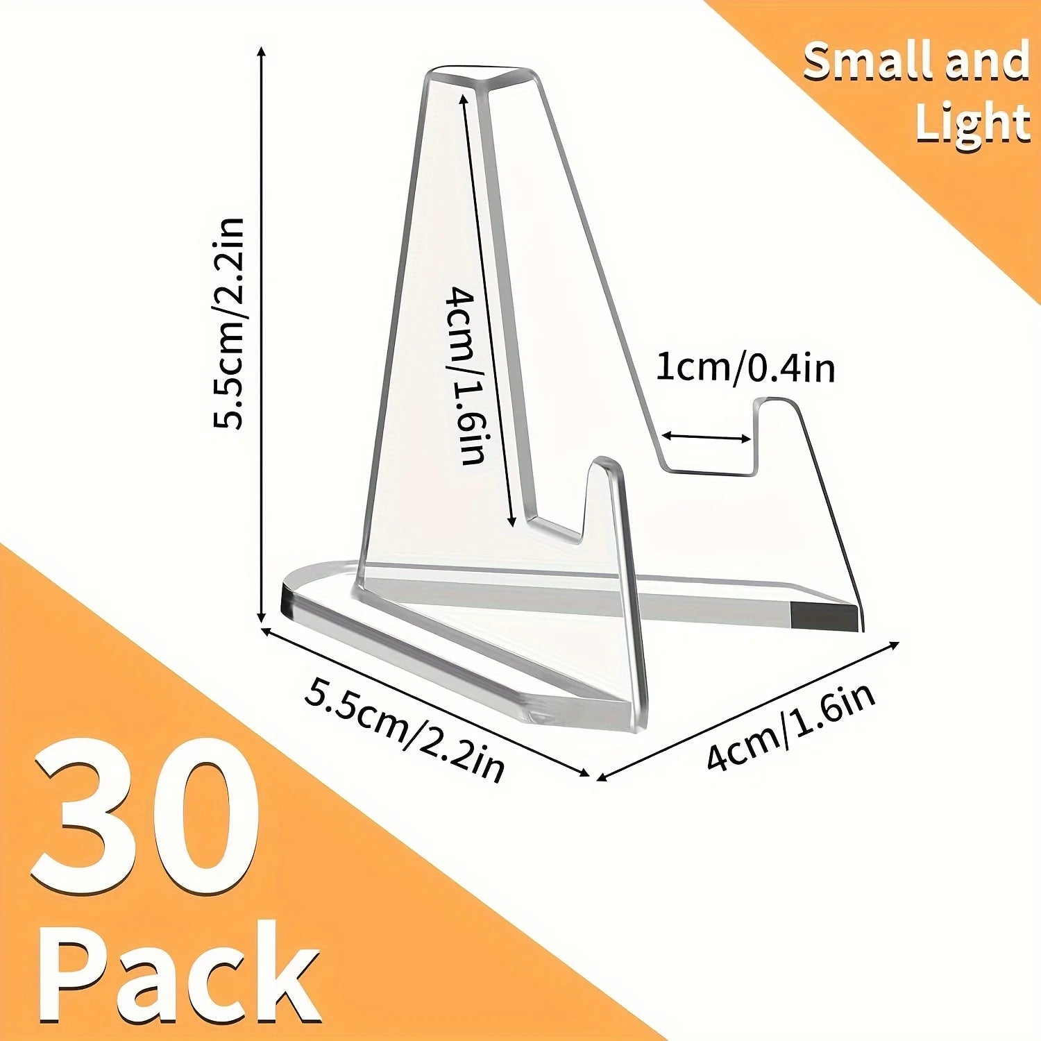 30pcs Clear Acrylic Display Stands - No Power Needed for Sports Cards & Graded Collections