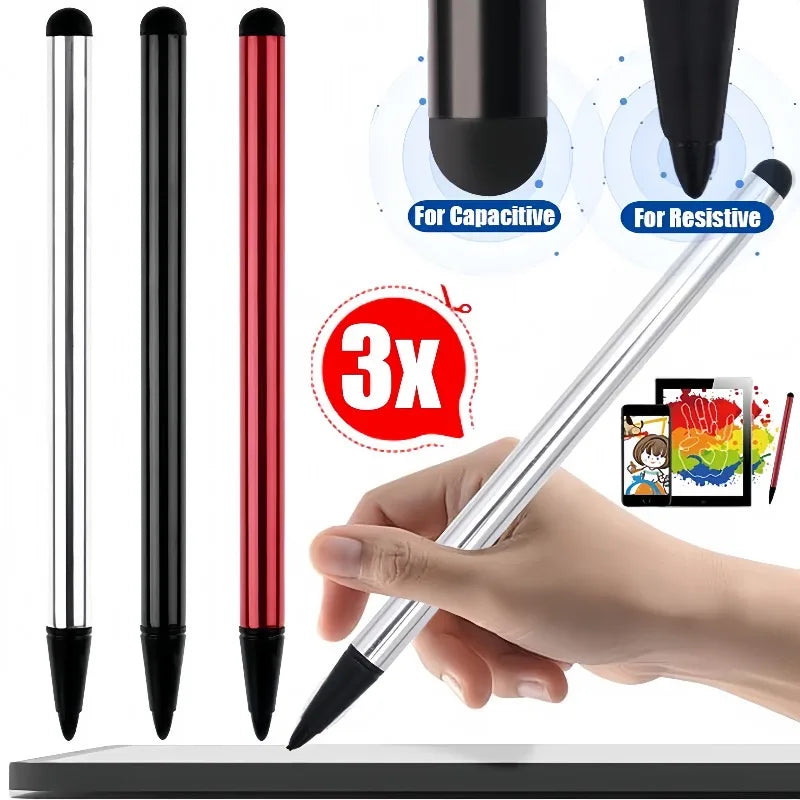 1/3PACK Universal Stylus Pencil Portable 2 in 1 Universal Touch Screen Pen Capacitive Resistive Stylus for Phones Tablets Laptop