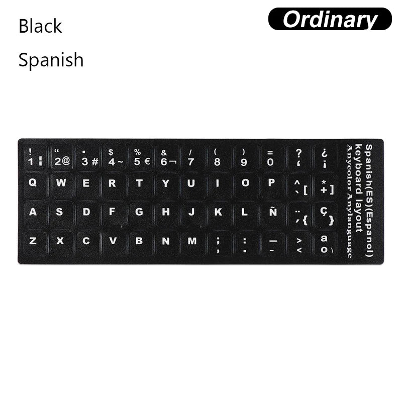 Spanish English Russian Arabic French Luminous Keyboard Stickers For Laptop PC Desktop Key Board Night Light Dustproof Sticker