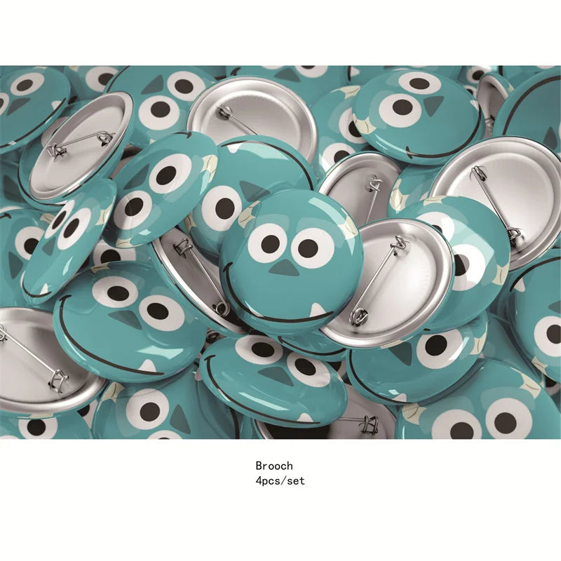 Monsters In Party Supplies Disposable Party Cutlery Plates Napkins Cup Birthday Party Decorations for Boys and Girls