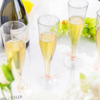 100pcs 5oz Disposable Cups Sparkling Champagne Bar Cups Plastic Champagne Flutes Clear Toasting Glasses for Weddings Party