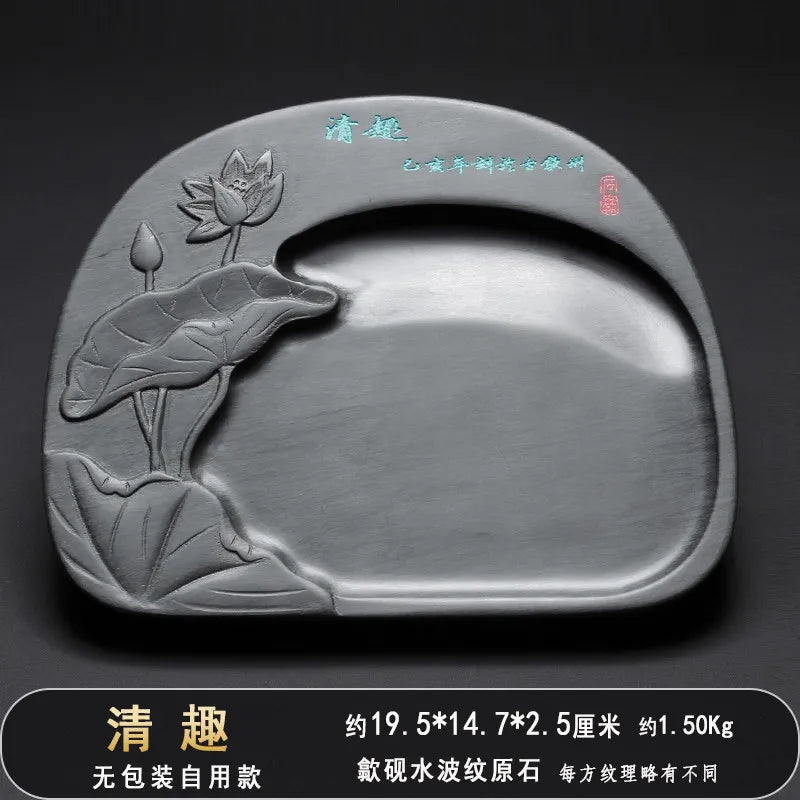 Exquisite Traditional Portable Lightweight Calligraphy Inkstones Huizhou Ink Slabs Perfect for Brush Writing Students Inkstone