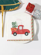 Christmas Party Napkins Disposable Dinner Serviettes Santa Claus Christmas Tree Gifts Flower Element Style Art Decoupage Napkins