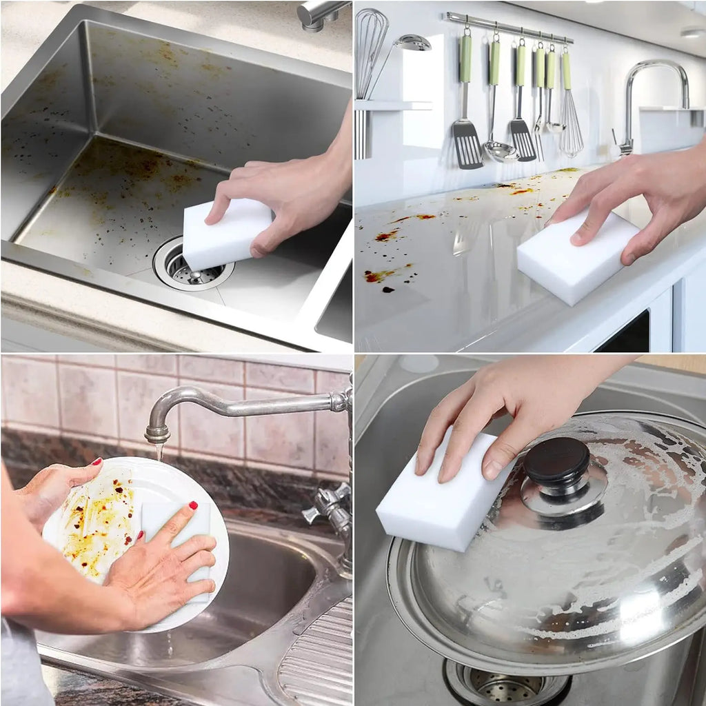 20 40 Pcs Melamine Sponge Compressed Magic Shoes Kitchen Office Bathroom Multi-function Cleaning Tools Double Compression Sponge