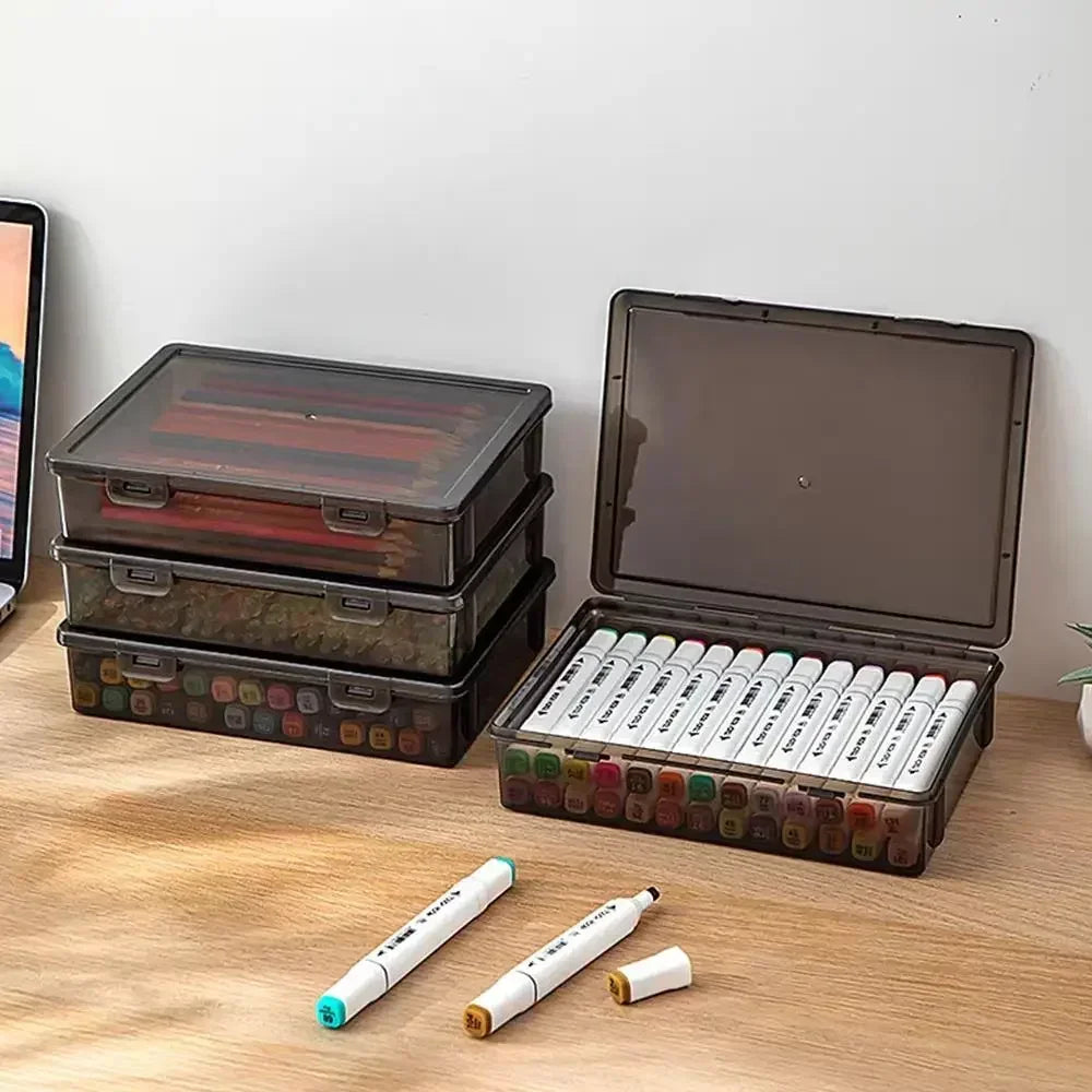 A4 Dust Proof Document Organizer Storage Box Black Transparent Simple Certificate File Box Container for Easy Organization