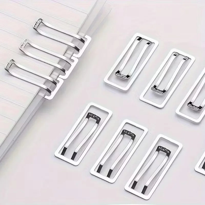 10pcs Square Thickened Binder Clips - Metal Paper Clips - Office Supplies For Documents, Notes & Bookmarking