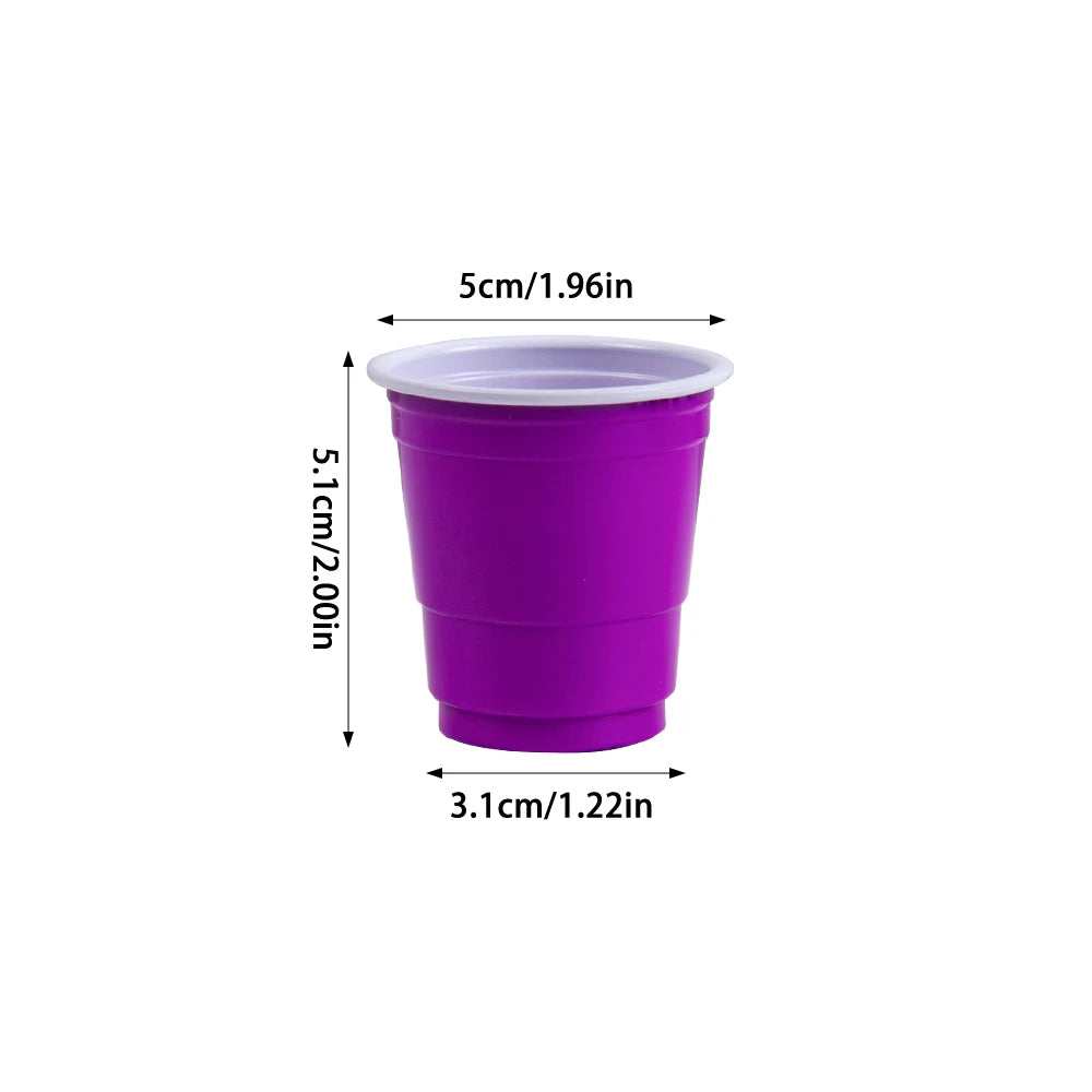 50pcs Mini Plastic Disposable Cups Drinking Cups Wine Cup for Celebration Bachelorette Party Events Wedding Birthday Supplies