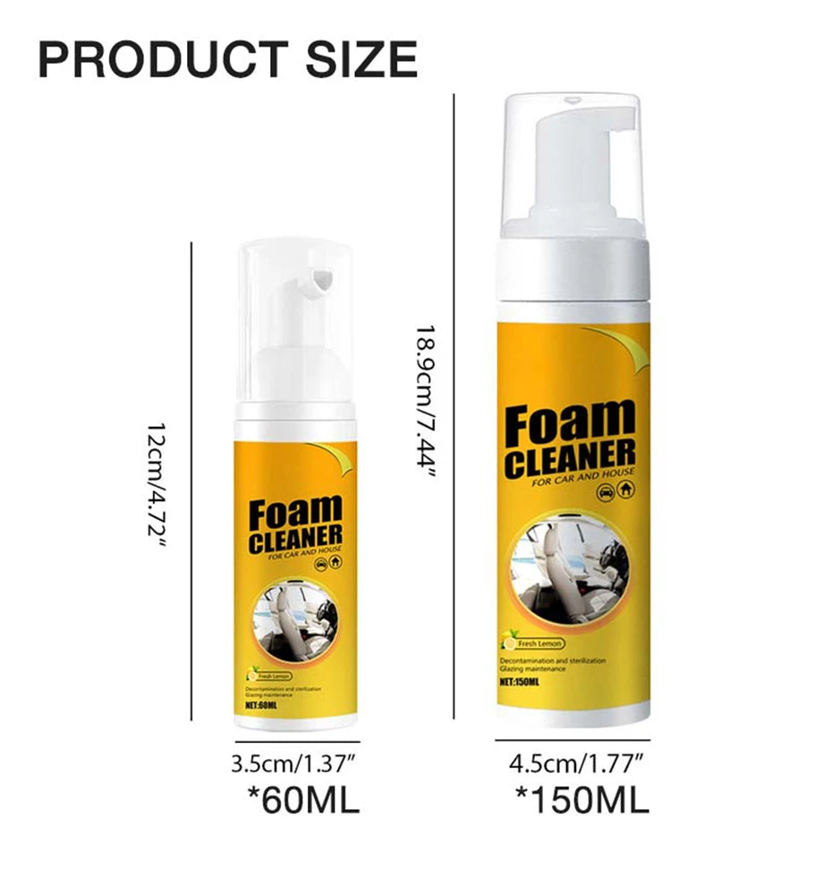 SEAMETAL 150/60ml Multi-purpose Foam Cleaner Spray Car Home Interior Cleaner Foam Spray Anti-Aging Protection for Car Accessorie