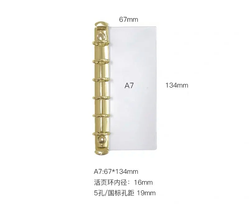 A5 A6 A7 A8 Ring Binder Buckle Metal Binder 6 Holes Clip File Folder Shell Notebook Side Insertion Loose Leaf Book Board Planner