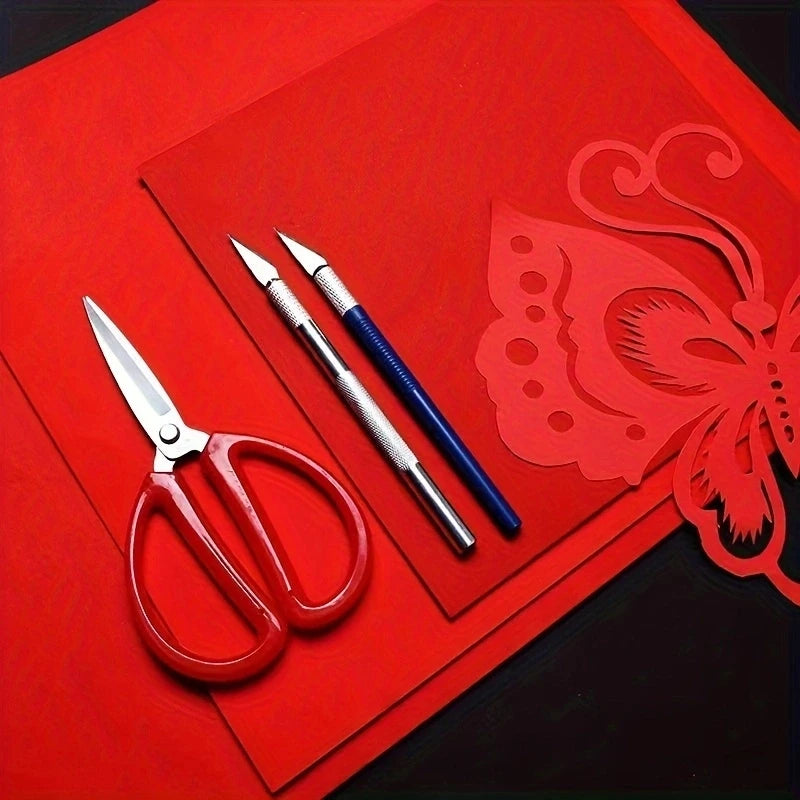 100pcs Red Double Sided Origami Handmade Square Paper cutting DIY Scrapbooking Craft A4 80gsm Copy Paper Inkjet Laser Printing