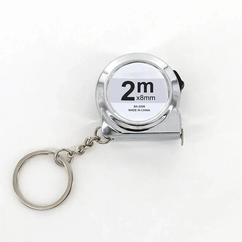 Portable Mini Tape Measure Retractable 2m Mild Steel Keychain Design Small Household Measuring Tool for DIY Crafting and Sewing