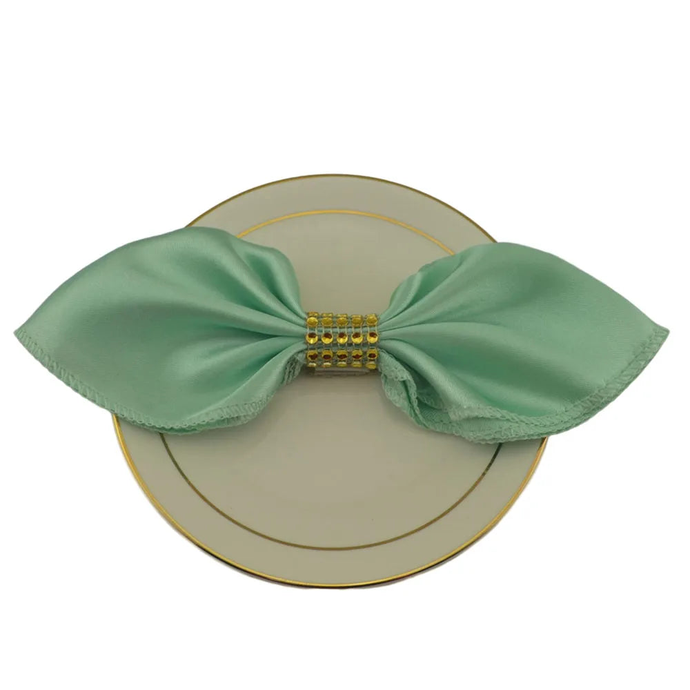 12pcs 45x45cm Satin Table Napkins Soft Cloth Handkerchief For Wedding Party Decors Birthday Christmas Home Tea Towel Napkin