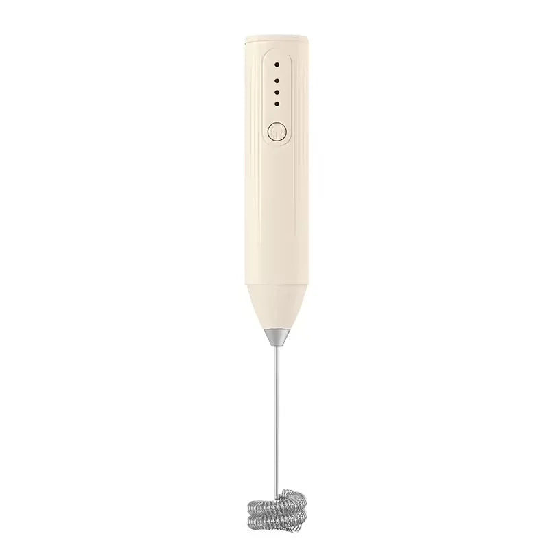 3-in-1 Electric Milk Frother & Hand Mixer, Wireless with Dual Spring, 3 Speeds & Type-C for Coffee, Baking, Kitchen & DIY Drinks