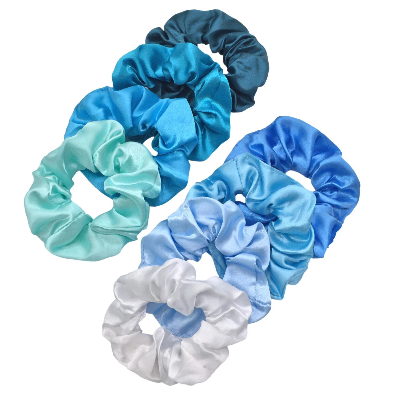 12/8pcs Premium Satin Large Intestine Hair Bands for Women Hundreds of Fabric Rubber Bands Hair Accessories