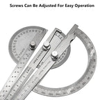 180 Degree Protractor Metal Angle Finder Angle Ruler Woodworking Tools Measuring Ruler Angle Meter Stainless Steel Goniometer