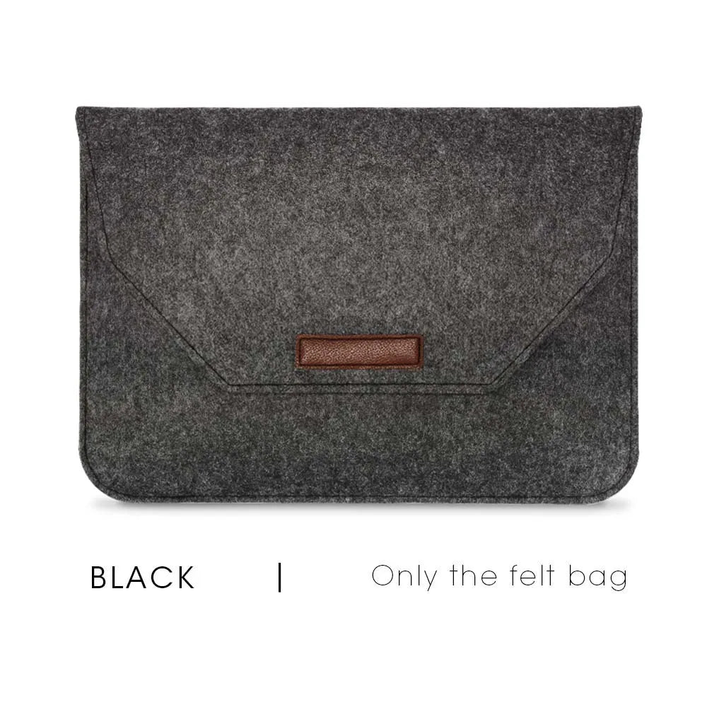 Wool Felt Laptop Bags Sleeve Cover 11" 13 15.6 inch For Macbook Air Pro Case For Notebook With Mousepad Or Power Mini-Pack Gift