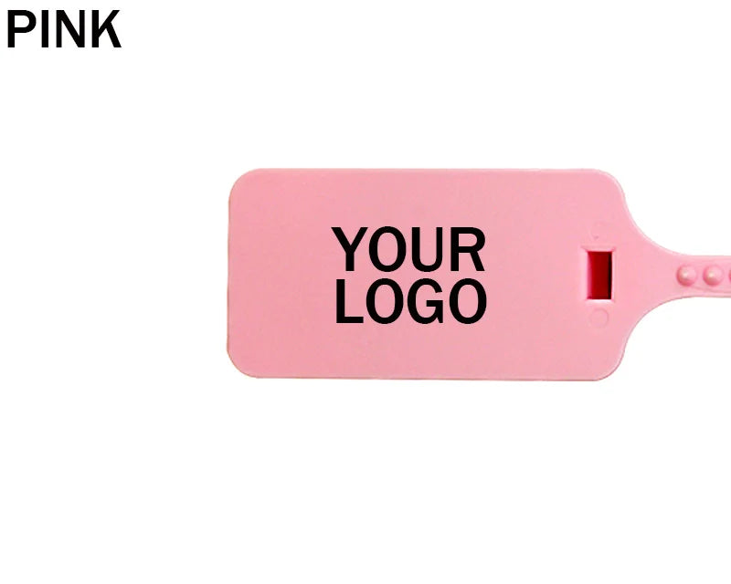 100Pcs Custom Logo Plastic Security Seals Zip Tie Hang Tags Personalized Brand Labels for Garment Sneaker Shoes 300mm 11.8"