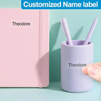 Personalized School Name Labels, Waterproof Custom Stickers for Kids Stationery, Transparent Multilingual Design for DIY Crafts