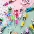 Cute Mini 4-Color Ballpoint Pens (10-Pack/20-Pack), Cartoon-Themed Diary Pens, 4-Color Retractable Ballpoint Pens, Stationery