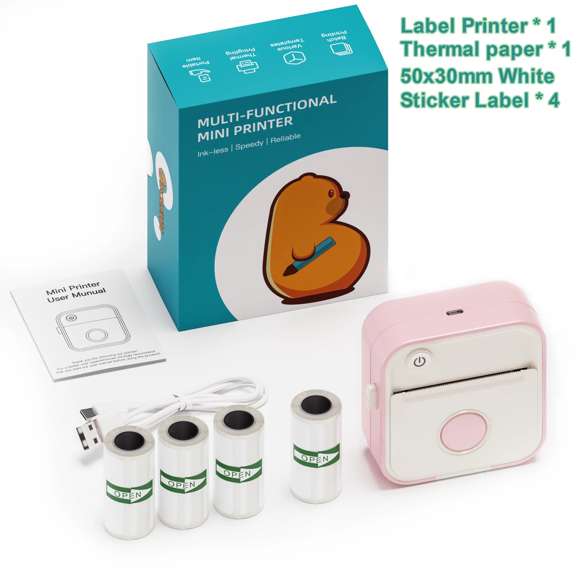 DOLEWA D5 Label Maker Inkless Sticker Printer 12-57mm Roll Paper Adjustable Thermal Pocket Printer for Photo Printing